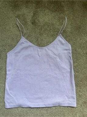 Women's Lavender Lucky Brand Ribbed Cami Tank Top Cropped - Size L